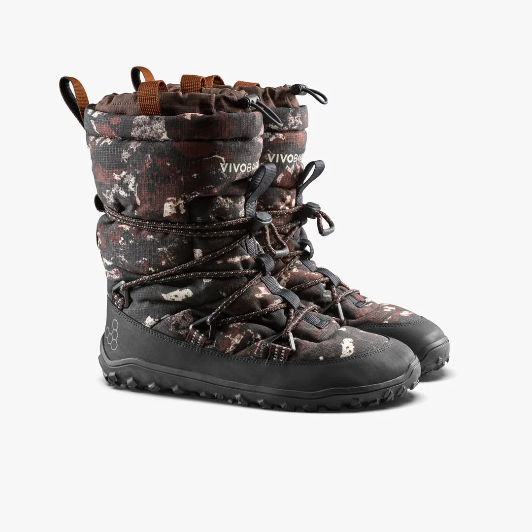 Ботинки Vivobarefoot Tracker Pioneer Boot WP — женская модель, серо-коричневый с узором, фото 4