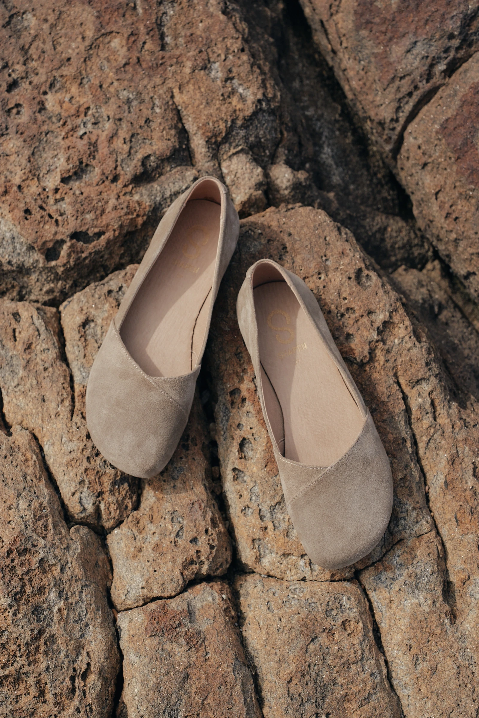 Босоногие балетки Shapen PEONY Suede — бежевый (замша), фото 6